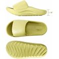 thumbnail image 4 of Rush Women's Non-Slip Pillow Slide Slippers Thickened Sole Quick Drying Bathroom Shower Sandals, Green, Size: 42/43 S666, 4 of 7