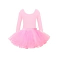 thumbnail image 2 of ZDHoor Girls Gymnastics Ballet Dance Dress Long Sleeve Leotard with Tutu Skirt Ballerina Outfit Pink 8, 2 of 7