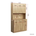 thumbnail image 6 of 70.87" Tall Kitchen Cabinet with 6-Doors, 1-Open Shelves and 1-Drawer, Freestanding Kitchen Pantry Cabinet, Microwave Storage Cabinet, Rustic Oak, 6 of 7