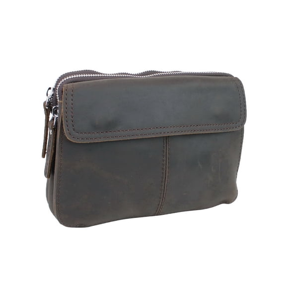 Vagarant Traveler Cowhide Leather Slim Shoulder Waist Bag LS37.DB