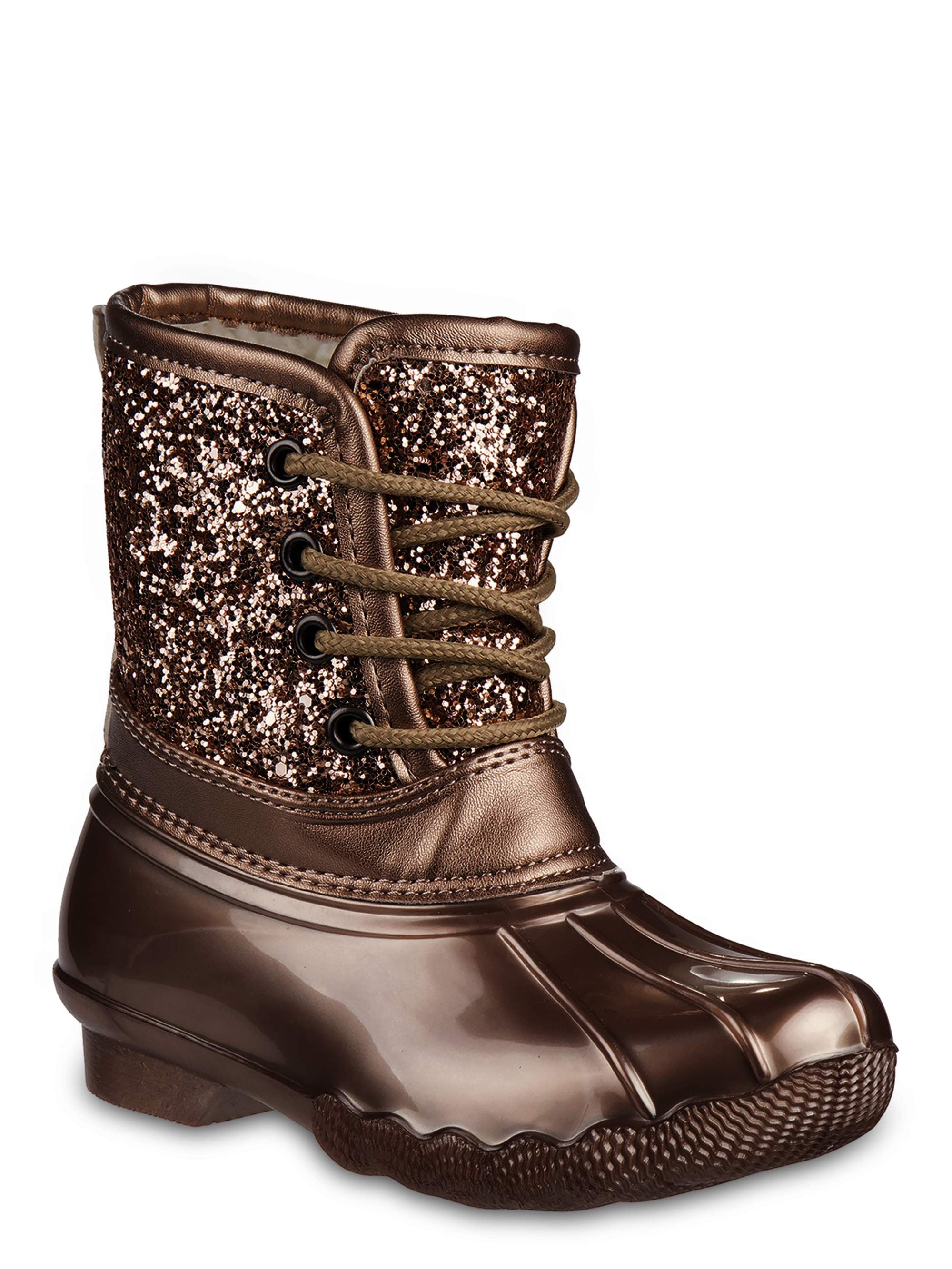 duck boots with glitter