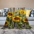 thumbnail image 2 of Chilfamy Sunflowers Print Flannel Throw Blanket, Super Soft Blanket for All Seasons, Hand/Machine Wash, Long-lasting, Ideal for Home Decor 50x60in, 2 of 6