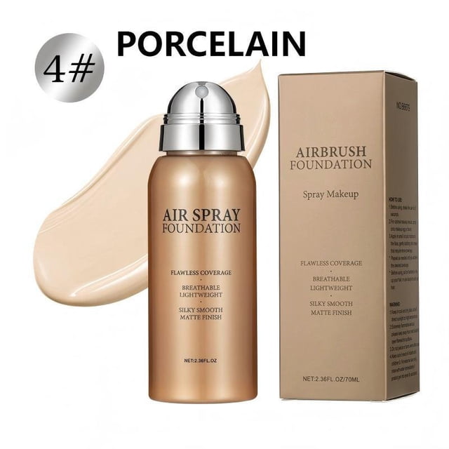 Spray de maquillaje, resistente al agua, a prueba de sudor, polvos, iluminador delicado, corrector portátil, crema de base de 70 ml