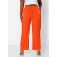 thumbnail image 4 of Rebdolls Women's Plus Solid High Waisted Wide Leg Pants - Orange - Small, 4 of 5