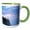 Green/White, variant on 3drose, Minnesota, Split Rock Lighthouse, Lake Superior - Us24 Rsp0036 - Rob Sheppard, 11oz Two-tone Blue Mug