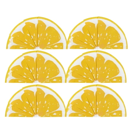 64Pcs Lemon Round Paper Napkins 6.8 inches Fruit Disposable Luncheon Napkin for Summer Gatherings Birthday Wedding Baby Showers Hawaiian Luau Fiesta Party Supplies or Everyday Use