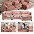 thumbnail image 4 of Villeston 112" Cloud Modular Sectional Sofa for Living Room, L-Shaped Cloud Sofa Couch with Chenille Fabric, 3 Seat Oversized Couch with Movable Ottoman, Pink, 4 of 8