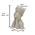 thumbnail image 6 of LuxenHome Speckled Off White MgO Happy Bust Head Planter, 6 of 10
