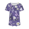 thumbnail image 5 of Giftesty Blouses for Women Dressy Casual Fashionable Women's Casual Short Sleeved Loose Round Neck Printed Top, 5 of 5