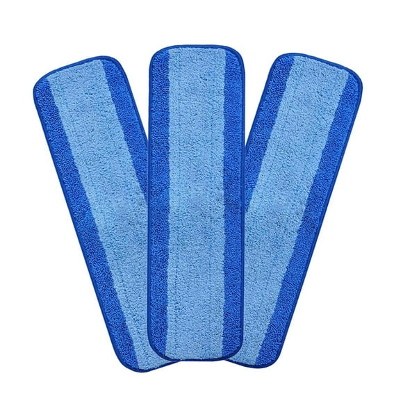 Mop Cloth Replacement Pads for Flat Mop Cleaning - 3 Pack Microfiber Pads for Dry and Wet Use Suitable for Household Cleaning and Commercial Tasks