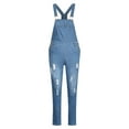 thumbnail image 1 of FASHIONWT Women Plus Size Denim Suspender Denim Overalls Sleeveless Straight Jumpsuit, 1 of 5