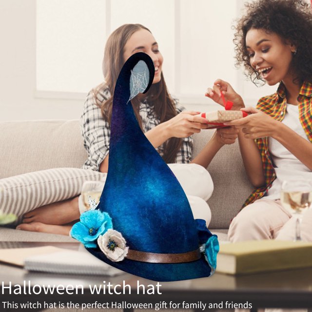 Sombreros de bruja negra para adultos y niños 1 piezas cinta Wdftyju de Mascarada disfraz de mago Top puntiagudo Cosplay accesorios de Halloween decoración de fiesta