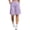 6# Light Purple, variant on Bermuda Cargo Denim Shorts for Women Knee Length 6 Pockets Elastic Waist Long Jorts for Summer Casual Pink 2XL