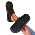 thumbnail image 5 of Abomasnow Womens Flock Metal‑Button Decor Round Toe Slip‑On Backless Clog Mule Casual Shoes, 5 of 7