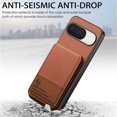 thumbnail image 3 of ELEHOLD Case for Google Pixel 9 / 9 Pro, RFID Blocking Slim PU Leather Wallet Case with Card Holder & Kickstand,Brown, 3 of 11