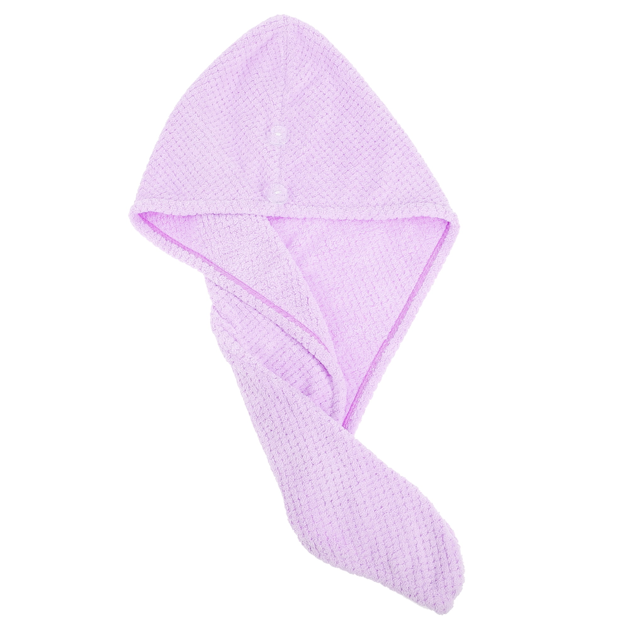 Unique Bargains 2 Pcs Soft Hair Towel Coral Fleece for Wet Long Hair Purple