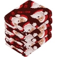 thumbnail image 4 of SKYSONIC Christmas Santa Claus Cotton Washcloths Set of 6, Highly Absorbent Soft Fingertip Towel for Bathroom, Gym, Hotel and Spa, 12 x 12 Inch, 4 of 7