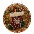 thumbnail image 2 of Leutsin Christmas Pearl Diamond Art Hanging Ornament Kit, Xmas Stocking Acrylic Round Board with Lace Edge DIY Diamond Painting Suncatcher Set, Handmade Holiday Hanging Decor Gift for Window Wall, 2 of 7