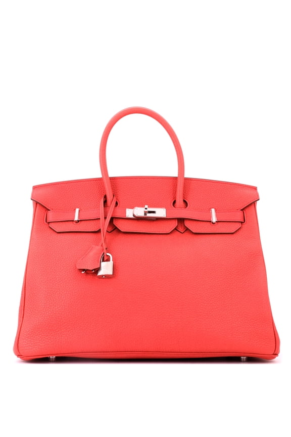 Pre-Owned Birkin Handbag Bougainvillier Togo with Palladium Hardware 35 By Rebag
