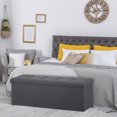 thumbnail image 2 of Favory 43 Inches Folding Storage Ottoman Bench, Ottoman Foot Rest, End of Bed Bench, Storage Chest, Load 660 lb, for Living Room, Bedroom, Entryway-43Inch Dary Grey, 2 of 18