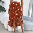 thumbnail image 7 of qolati 2023 Women's Summer Floral Boho Skirts Elastic High Waist Irregular Hem Midi Skirt Lightweight Slim Fit Flowy A-Line Beach Skirt, 7 of 7