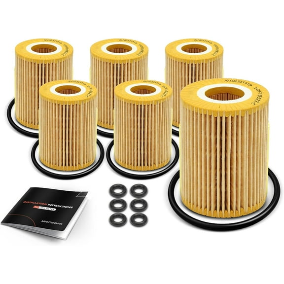 A-Premium 6-PC 10K Miles Protection Oil Filter Compatible with Jeep Grand Cherokee & Mercedes-Benz E320, E350, GLE350d, Sprinter 2500/3500/3500XD, GL320, GL350, S350, GLS350d& Dodge & Freightliner