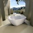 thumbnail image 2 of HESTINYSUS Acrylic Freestanding Bathtub Contemporary Soaking Tub with Brushed Nickel Overflow and Drain,High-Gloss White Finish, cUPC Certified., 2 of 8