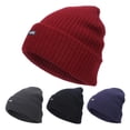 thumbnail image 5 of Gorro de punto Cálido Slouchy Winter Ribbed Caps Color sólido Baggy Soft Thermal Thick Oversize para hombres Mujeres Esquiar al - ROJO, 5 of 5