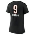 thumbnail image 3 of Women's Joe Burrow Cincinnati Bengals Black Team Wordmark Name & Number V-Neck T-Shirt, 3 of 3