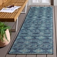 thumbnail image 2 of Safavieh Courtyard Allycia Geometric Indoor/Outdoor Runner Rug, Navy/Aqua, 2'3" x 6'7", 2 of 10