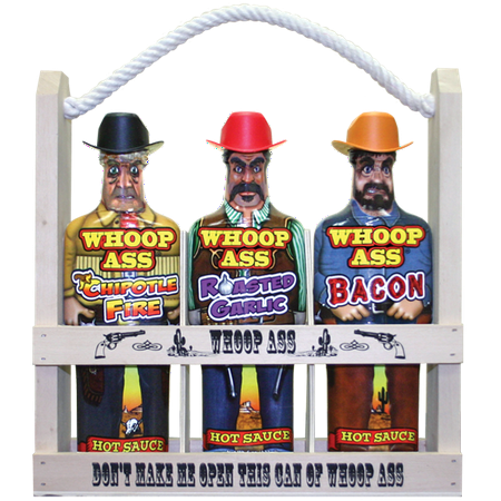 Whoop Ass Hot Sauce Wooden Crate Gift Set (Best Hot Sauce Gift Set)