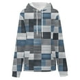 thumbnail image 5 of YueHuiYing Women's Loose Fitting Printed Long Sleeved Hoodie Sports Fashionable Multicolored Blocks Casual Top, 5 of 5