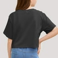 thumbnail image 6 of Inglocry Girls Crop Tops Short Sleeve T-Shirts for Girl Crew Neck Basic Tee Size 5-14 Years Basic Tees Girls Shirts Dark Gray 7-8Y, 6 of 6
