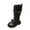 Black, variant on Girls Combat Boots Sweet Bow Pearl Strappy Chunky Non Slip Mid Calf Riding Booties Trendy Fall Dress Long Motorcycle Boots Black 11.5 Little Kids