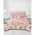 thumbnail image 2 of Twin Quilt Bedding Set, Spring White Daisy Reversible Summer Quilt 3 Pieces, Farmhouse Floral Pink Buffalo Plaid Lightweight Bedspreads Coverlets with 2 Pillow Shams for All Seasons, 2 of 5