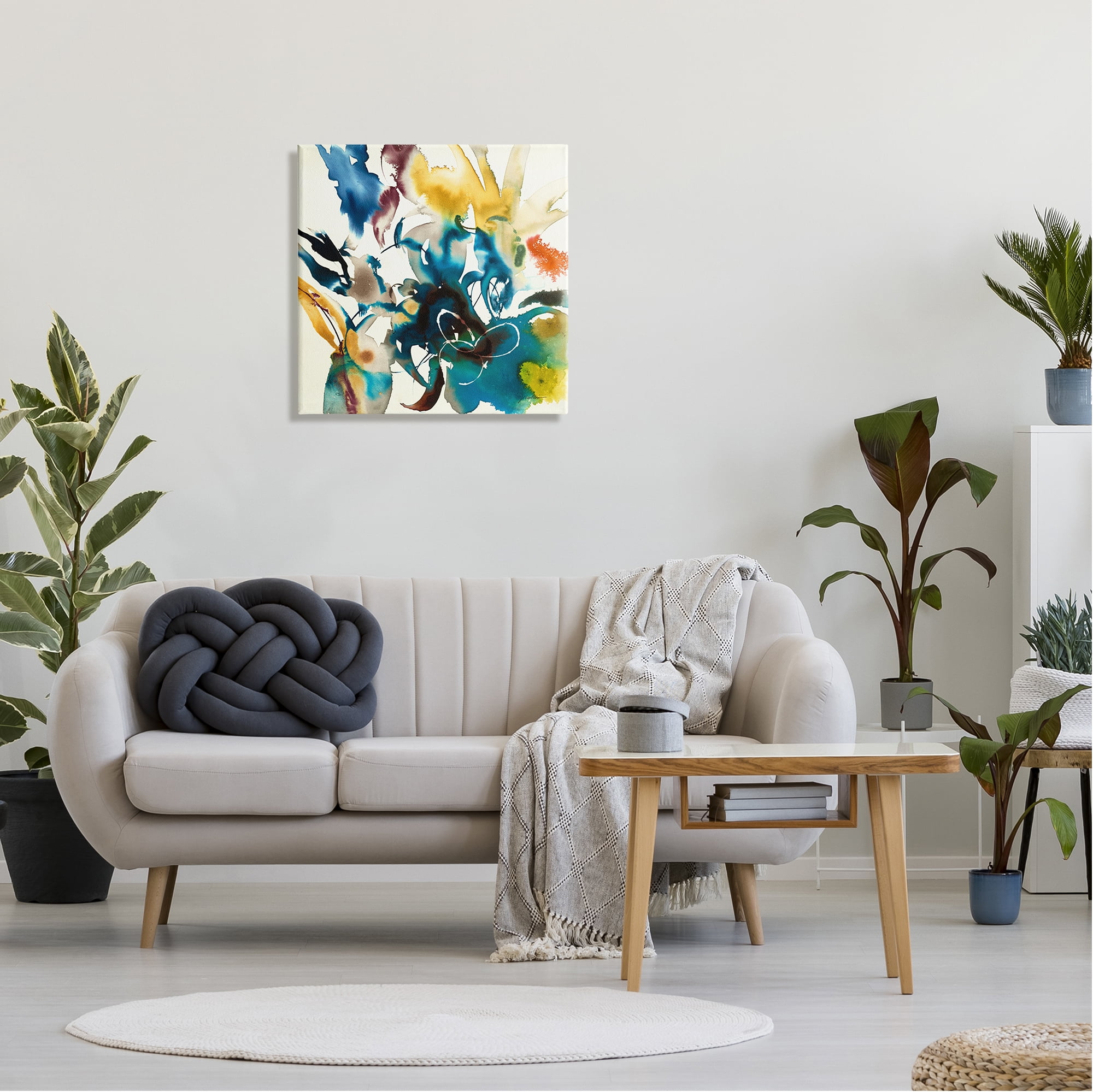 Stupell Industries Abstract Botanical Splash Botanical & Floral Painting Gallery Wrapped Canvas Print Wall Art, 24 x 24
