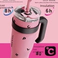 thumbnail image 4 of Taza de vacío gigante de gran capacidad de 40 oz con asa para automóvil, taza para automóvil con pajita para mantener el frío, regalo para parejas, taza de agua, 4 of 5