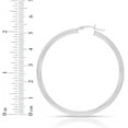 thumbnail image 2 of Floreo 10k White Gold 50mm x 3mm High Polish Round Tube Hoop Earrings, 2 of 2