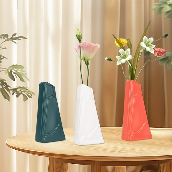 Marked Down,Plastic Imitation Glazed Vase,Decorative Flower Pot for Living Room or TV Cabinet,Elegant Dried Flower Arrangement Santa Stockings|Plastic,Blue,Vsgery