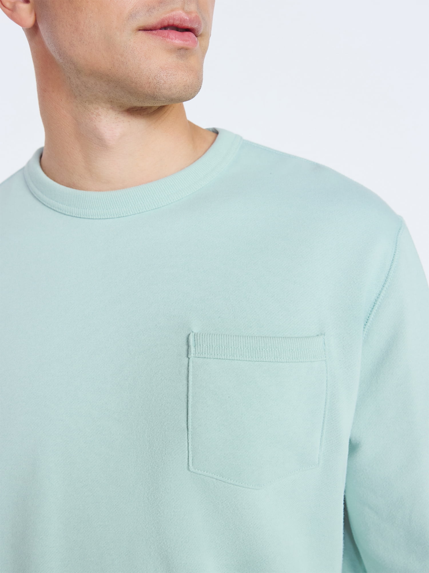 Free Assembly Men's Fleece Crewneck Sweatshirt with Long Sleeves, Sizes S-3XL