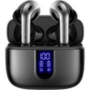 TAGRY Bluetooth Headphones True Wireless Earbuds 60H Playback LED Power Display Earphones with Wireless Charging Case IPX5 Waterproof in-Ear Ear buds with Mic for TV Smart Phone Laptop