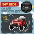 thumbnail image 6 of Okybaby 24V Kids Ride On Truck Car with Remote Control&Four-wheel Suspension, Kids Electric Toy Car with 20"Wide Seat,2WD,LED Light,USB,Bluetooth for Kids of 3+,Red, 6 of 8