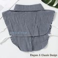 thumbnail image 3 of LoudSung Fake Collar Detachable Half Shirt Blouse False Collar Striped Elegant Design for Women Girls, 3 of 7