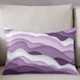 thumbnail image 3 of Purple Ombre Throw Pillow Covers, Modern Geometric Moire Abstract Art Soft Breathable Pillow Cases with Invisible Zipper for Sleeping, King Size Pillowcases for Couch Bed Sofa Chair 20x36 Inches, 3 of 6