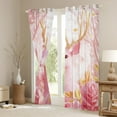 thumbnail image 3 of jejeloiu Pink Xmas Reindeer Blackout Curtains,Romantic Flower Rose Curtains Pack of 2 (38x45 Each),Jungle Animal Window Curtains For Girl,Breathable Home Decor, 3 of 6