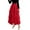 Red, variant on Sngxgn Women's High Waist Elasticized Waistband Flared Casual A Line Midi Skirt(Khaki,One Size)