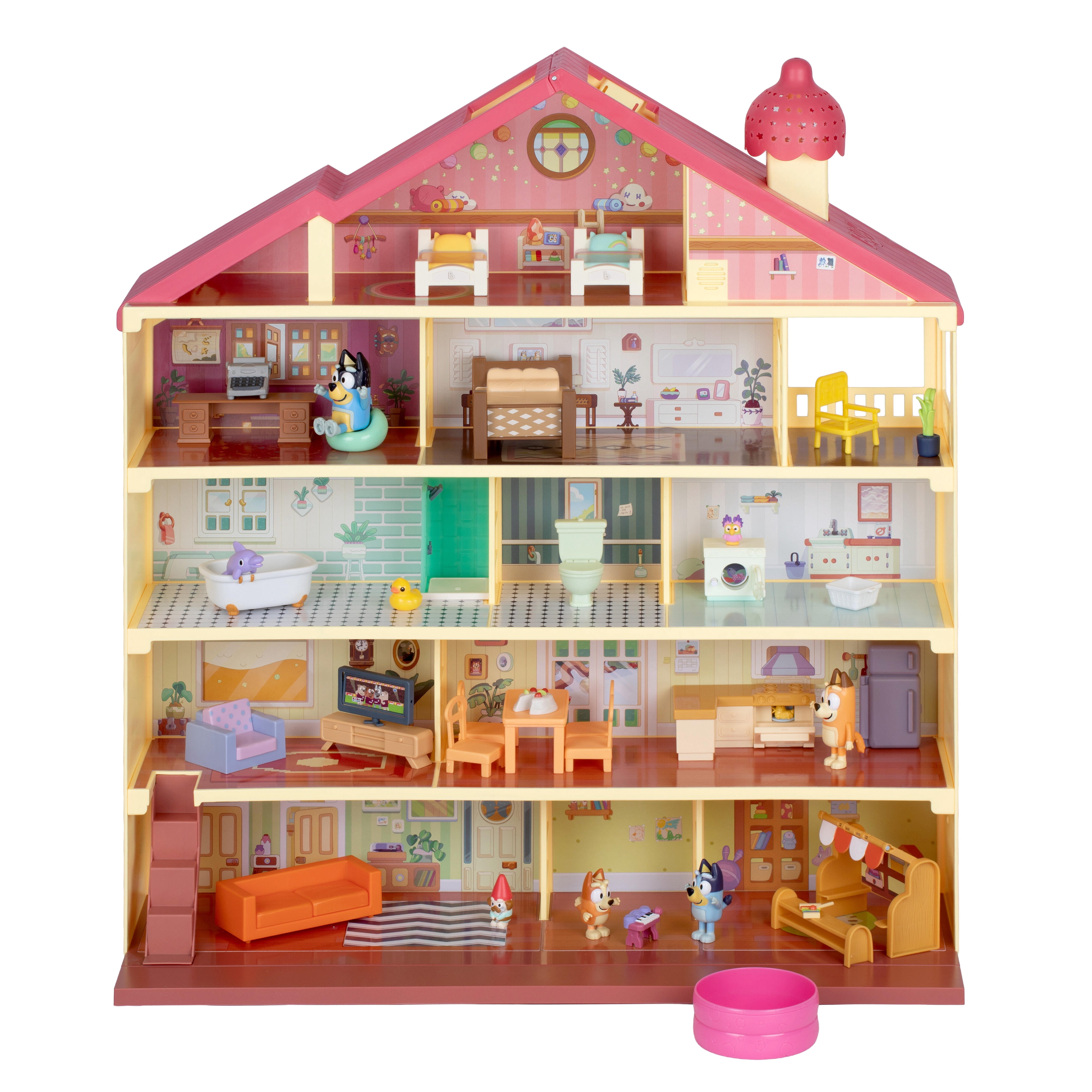 Bluey's Light and Surprise Heeler House, Biggest Ever at 21" Tall! 10+ Play Areas, 50+ Sounds, 30+ Play Pieces, Fun Interactive Toy for Kids Ages 3+