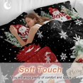 thumbnail image 4 of Christmas Red Snowman Duvet Cover Set Queen Size, Winter Snowflakes Xmas Tree Black 4 Piece Soft Microfiber Bedding Set with 1 Duvet Cover, 1 Flat Sheet, 2 Pillowcases, 4 of 9