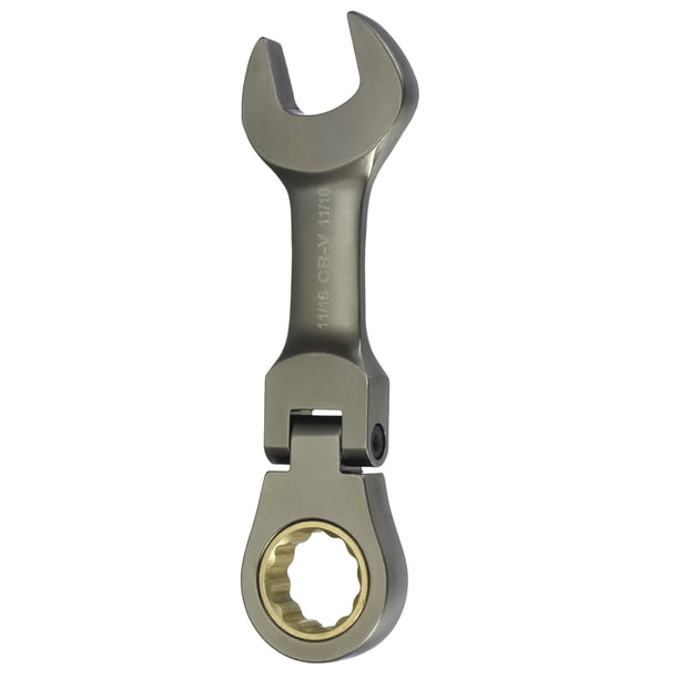 Llave de trinquete de cabeza flexible Uxcell 11/16" SAE 72 dientes 12 PT llave combinada de trinquete