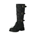 thumbnail image 3 of Western Cowboy High Boots Thick Heel Lace-Up Stylish Casual Footwear for Fall Winter Fashion, 3 of 5